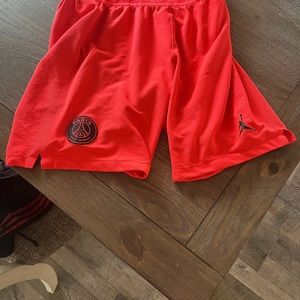 2 Pairs of Soccer Shorts, Vintage AC Milan and PSG. Both Large.